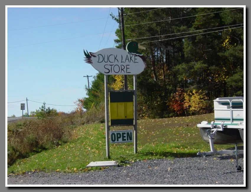 Duck Lake Store roadside sign
