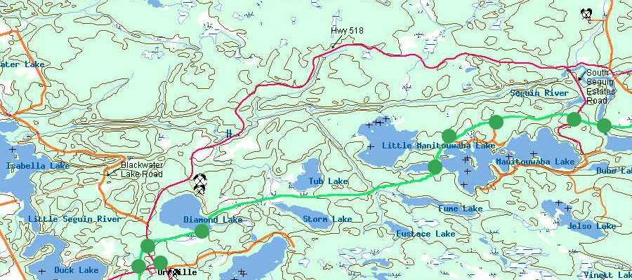 Diamond Lake map excerpt