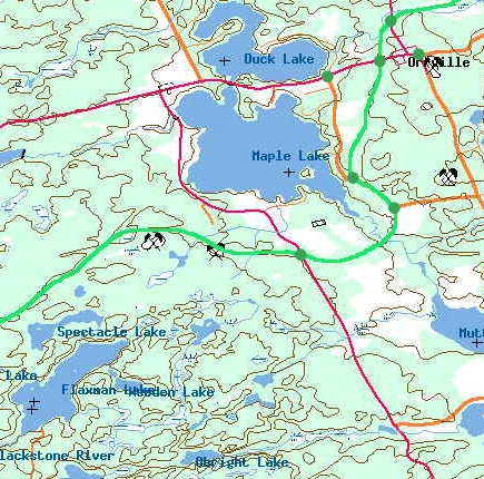 Original Seguin Trail map excerpt at Swords