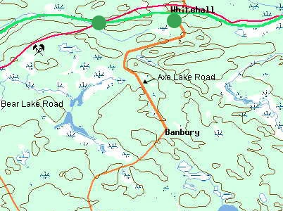 Whitehall on the original trail map